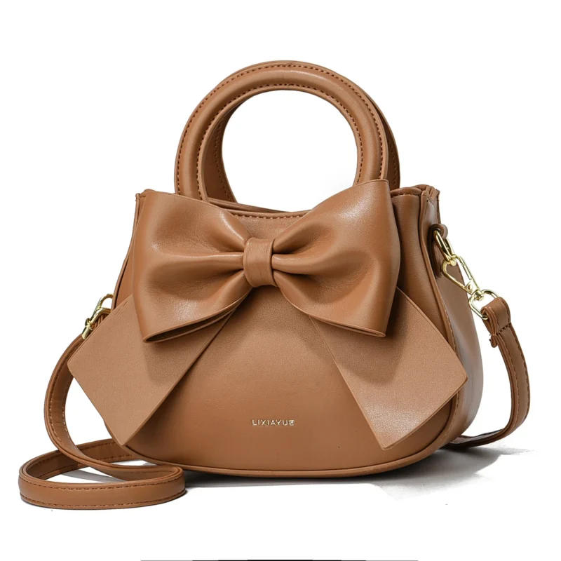Women's Casual Tote Shoulder Bag - Daily PU Handbag with Bow Accent - Image 13