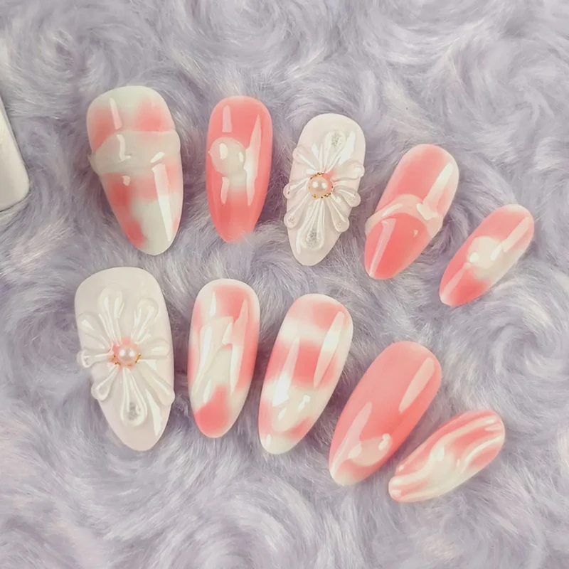 10pc Summer Sea Starfish Press On Nails | 3D Colorful - Image 7