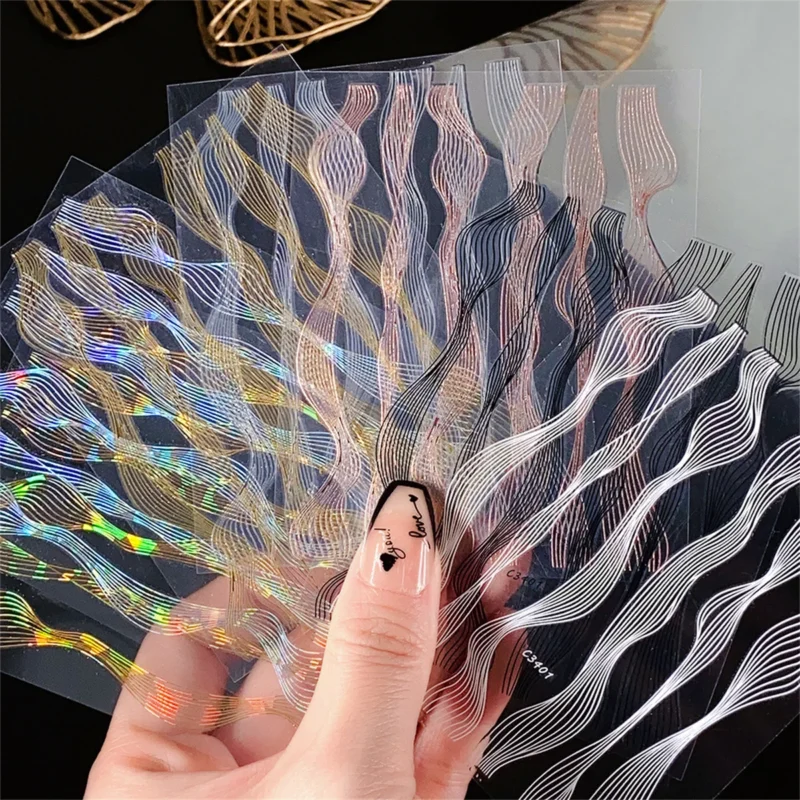 5PCS 3D Gold Silver Nail Stickers | Kawaii Star Heart Decals - Image 13