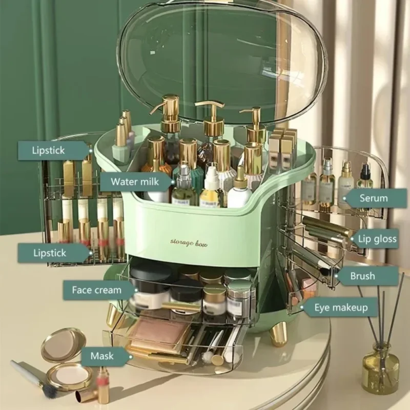 Transparent Dustproof Makeup Organizer - Large Cosmetic & Jewelry Box - Image 5