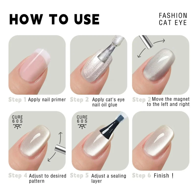 Round Cat Eye Gel Nail Art Magnetic Pen - Strong Magnet Stick - Image 6