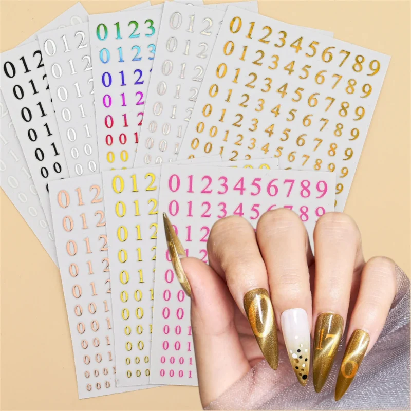 5PCS 3D Gold Silver Nail Stickers | Kawaii Star Heart Decals - Image 16