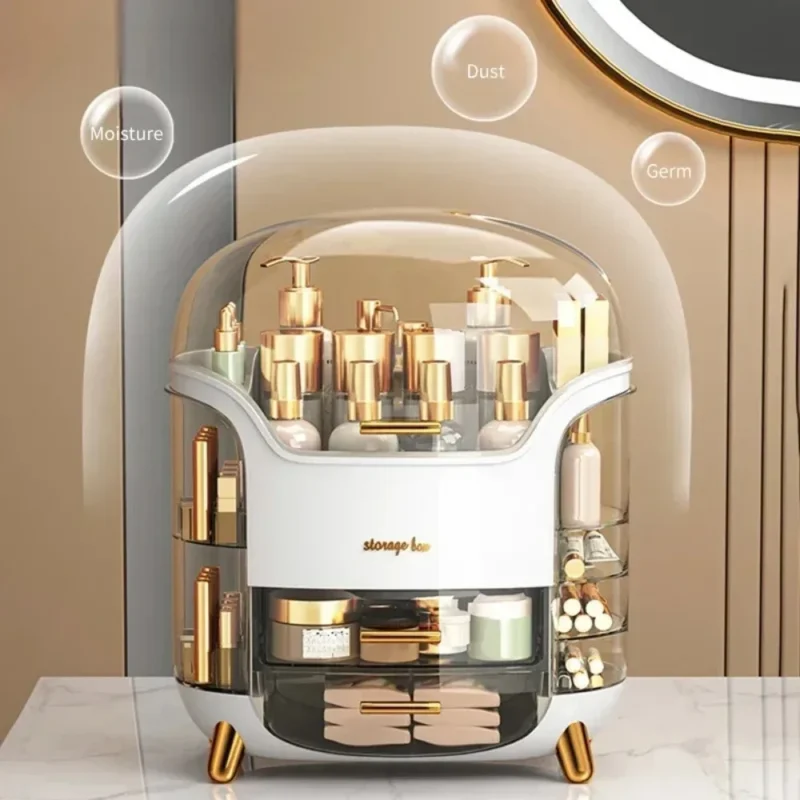 Transparent Dustproof Makeup Organizer - Large Cosmetic & Jewelry Box - Image 3