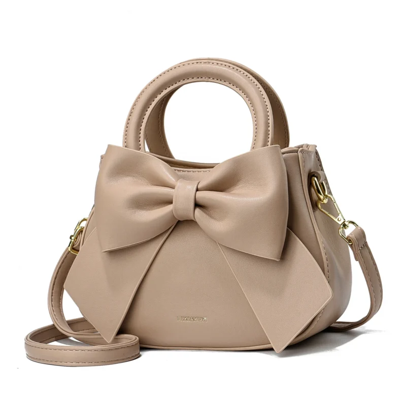 Women's Casual Tote Shoulder Bag - Daily PU Handbag with Bow Accent - Image 11