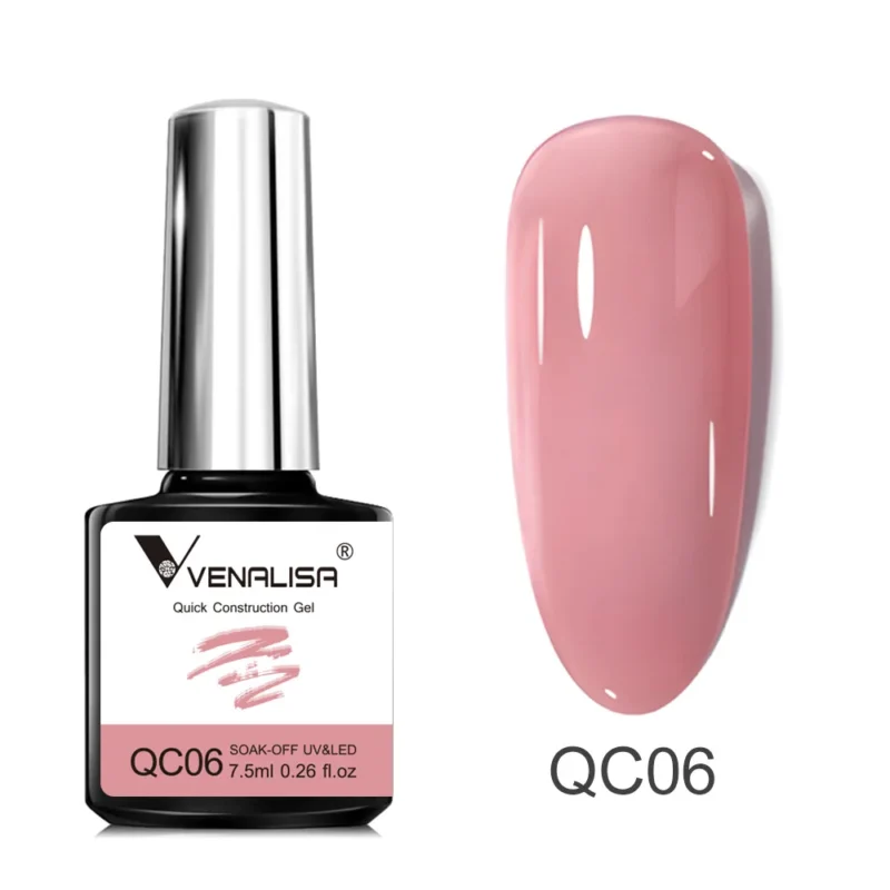 VENALISA Quick Construction Gel - Nail Strengthened & Builder | Nude Pink 7.5ml - Image 7