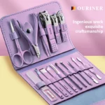 This 12/16 pc professional stainless steel manicure set offers a full function nail kit with a portable leather case. The perfect gift for effortless grooming
