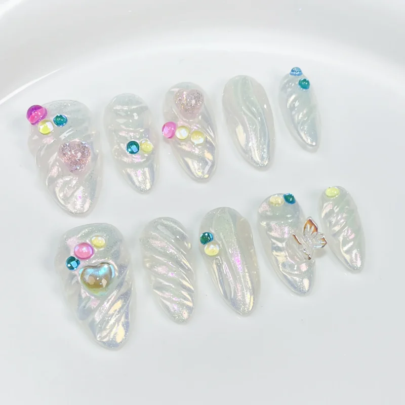10pc Summer Sea Starfish Press On Nails | 3D Colorful - Image 9