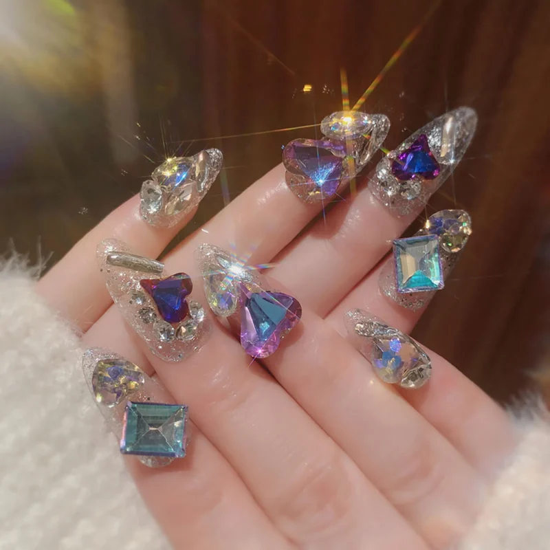 Stunning 24pc Luxury Red Diamond Press On Nails | 3D Gold Bow & Pearl - Image 13
