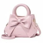 Women's Casual Tote Shoulder Bag - Daily PU Handbag with Bow Accent