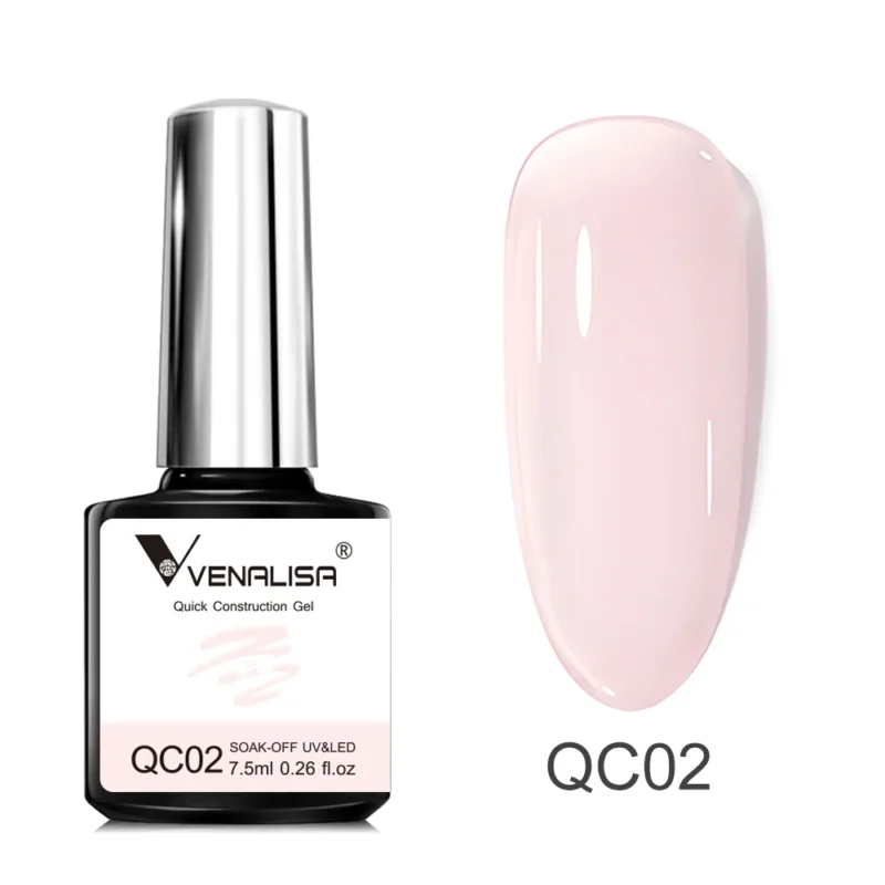 VENALISA Quick Construction Gel - Nail Strengthened & Builder | Nude Pink 7.5ml - Image 3