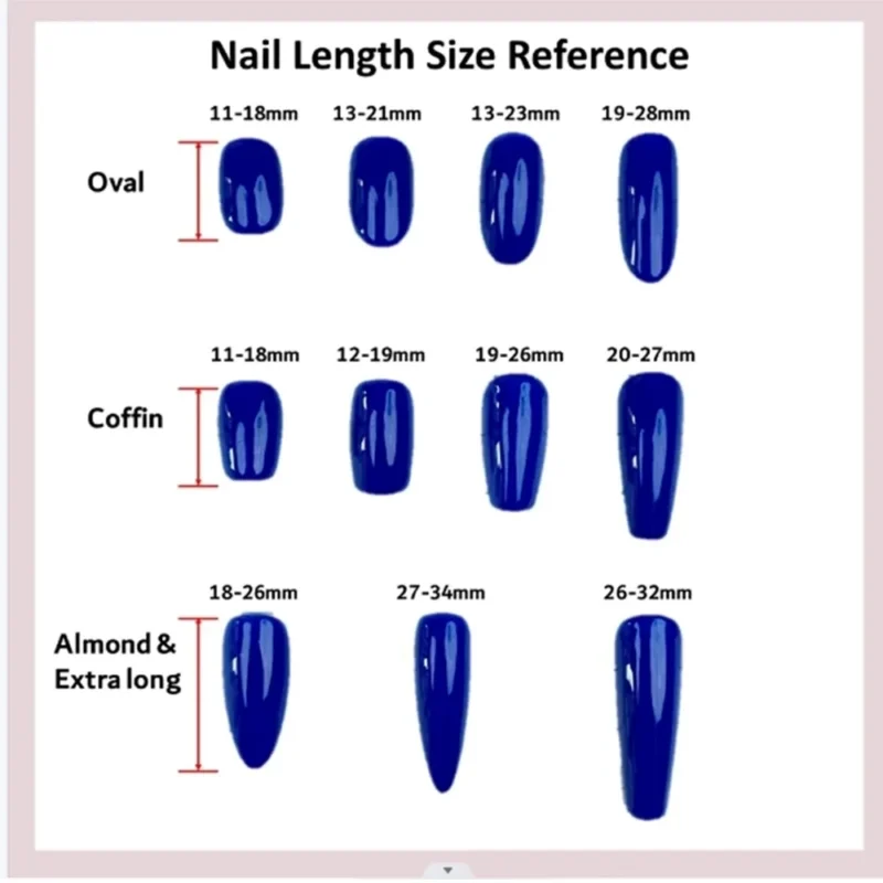 10pc Royal Blue Retro Press On Nails - Image 5