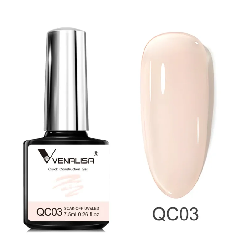 VENALISA Quick Construction Gel - Nail Strengthened & Builder | Nude Pink 7.5ml - Image 12