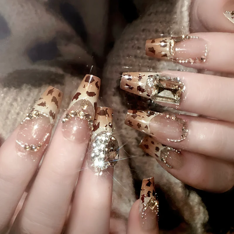 Stunning 24pc Luxury Red Diamond Press On Nails | 3D Gold Bow & Pearl - Image 14