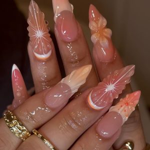 Home Orange soda sorbet 🫧 #fyp #foryou #explorepage #viral #gelx #fontananails #ienails #ranchocucamonganails #riversidenails #ocnails #chinohillsnails #lanails #orangenails #fruitnails #ombrénails #french #mermaidna